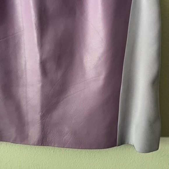 Jonathan Simkhai Leather and Silk Crew‎ Neck Sleeveless Blouse Purple size small - Picture 3 of 10